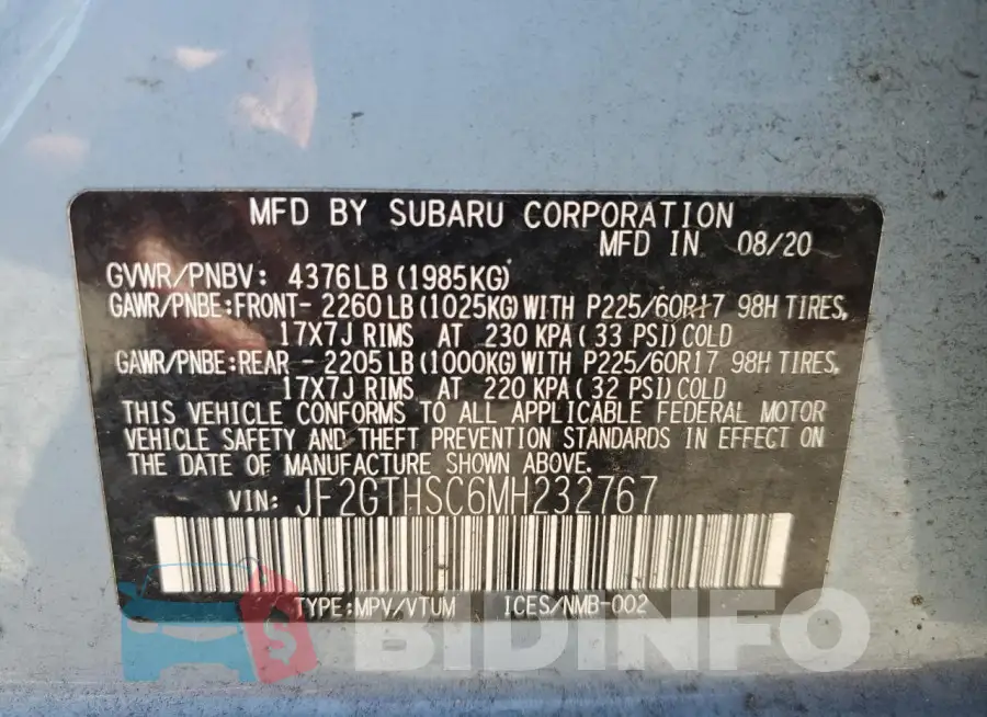 JF2GTHSC6MH232767 Photo# 13