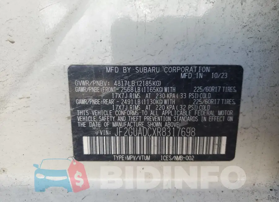 JF2GUADCXR8317698 Photo# 13