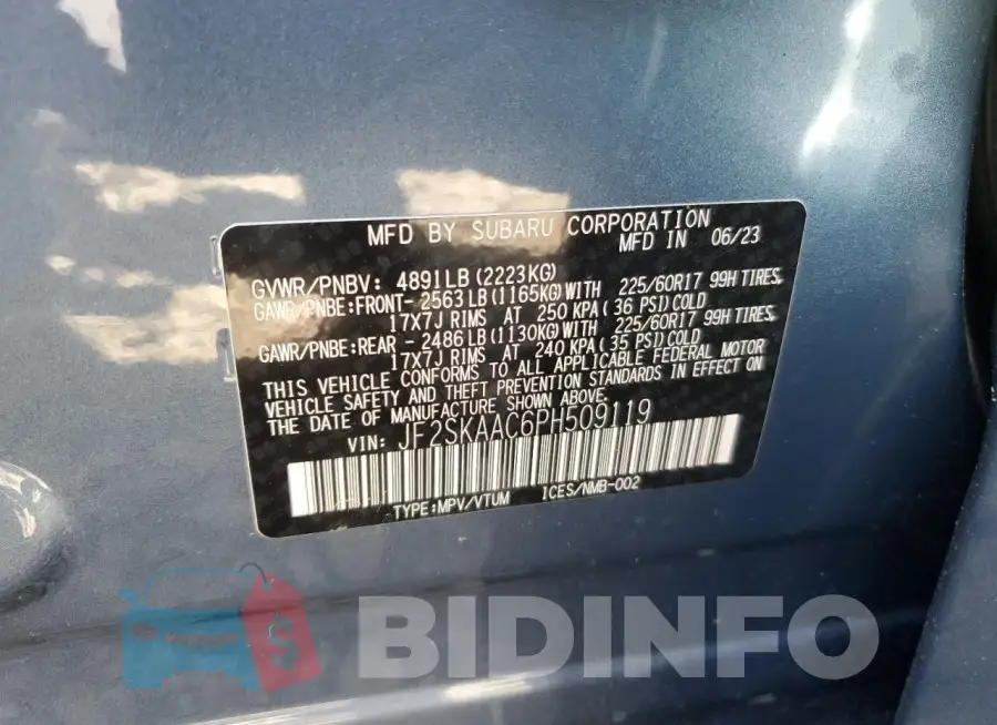 JF2SKAAC6PH509119 Photo# 13