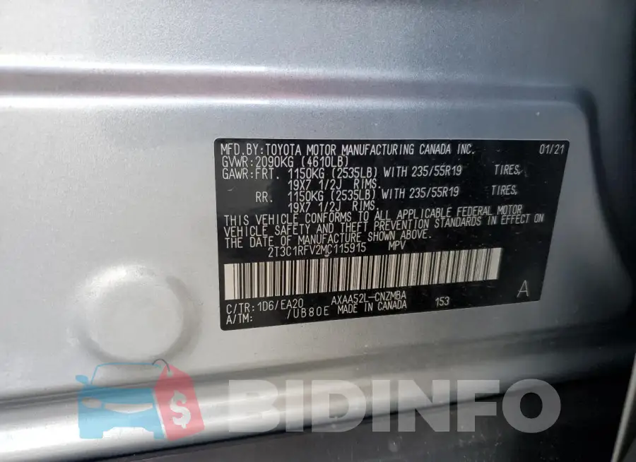 2T3C1RFV2MC115915 Photo# 13