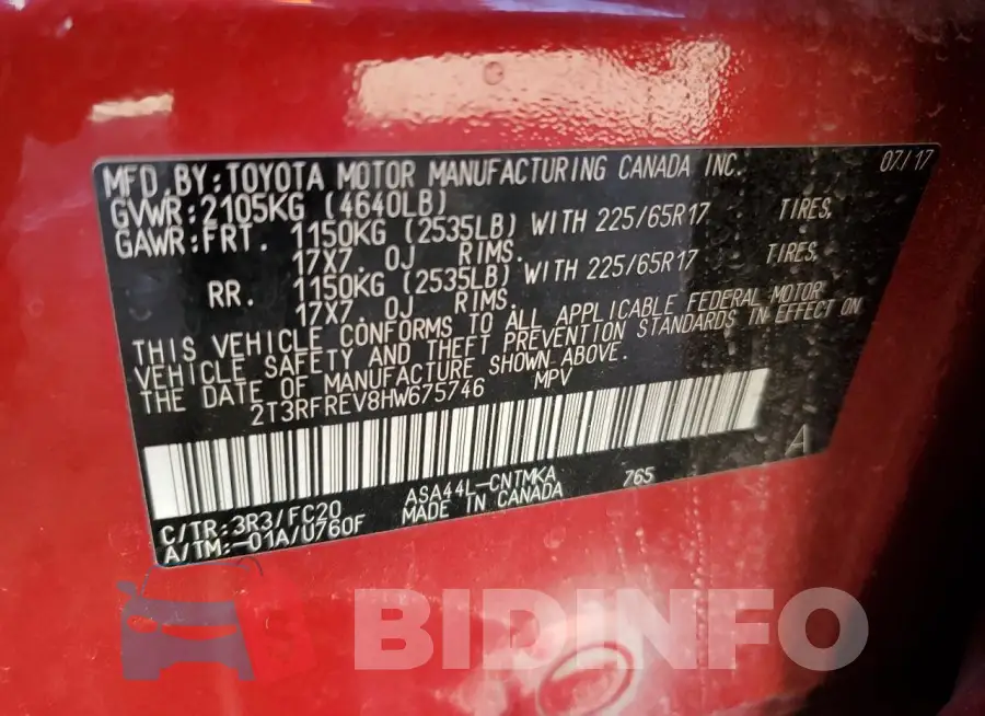 2T3RFREV8HW675746 Photo# 14