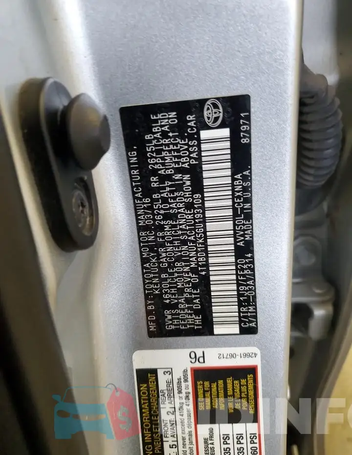 4T1BD1FK5GU193109 Photo# 12