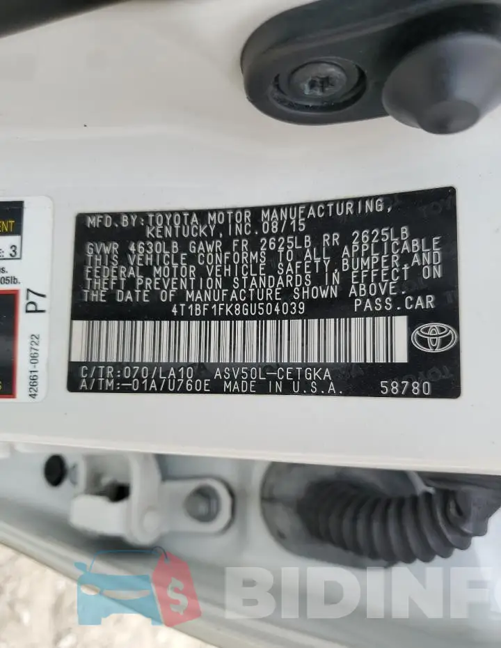 4T1BF1FK8GU504039 Photo# 13