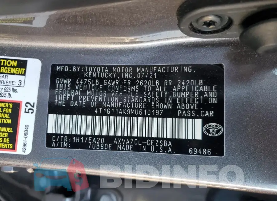 4T1G11AK9MU610197 Photo# 13