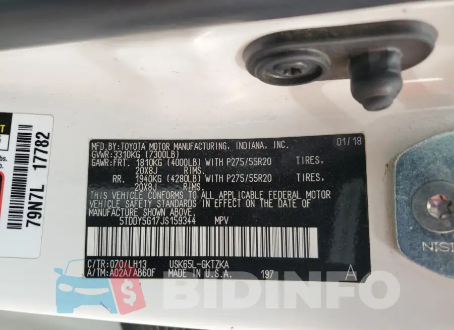 5TDDY5G17JS159344 Photo# 14