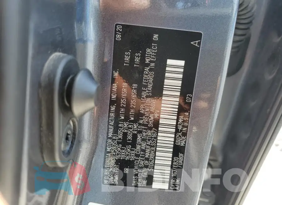 5TDGZRBH3LS521677 Photo# 13