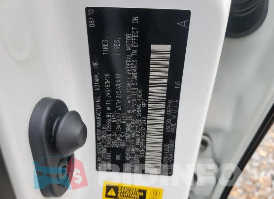 5TDKZRFH1KS571240 Photo# 14