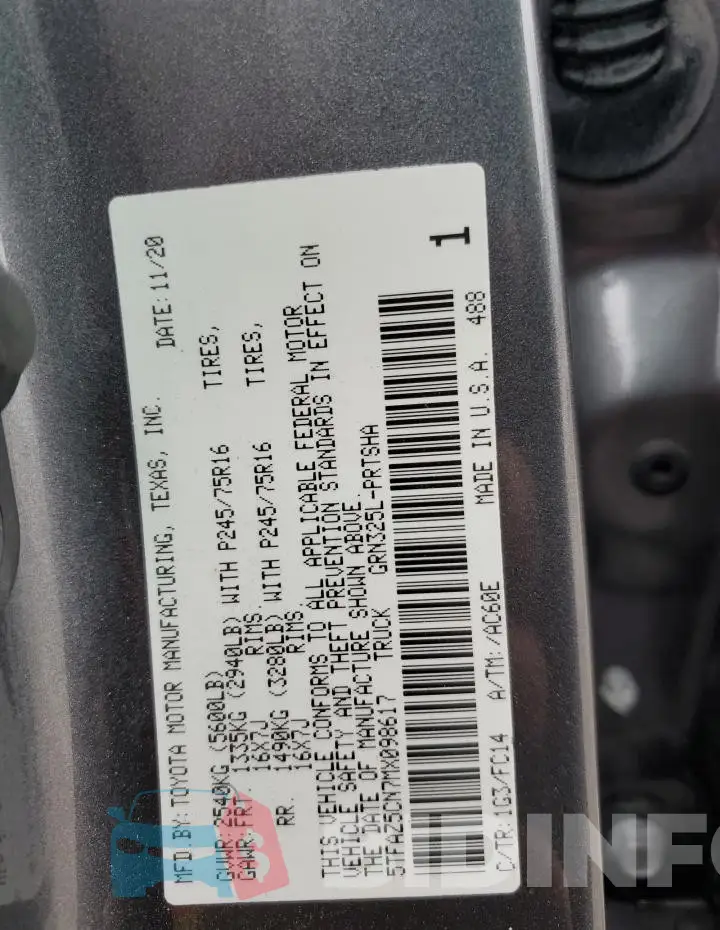 5TFAZ5CN7MX098617 Photo# 12