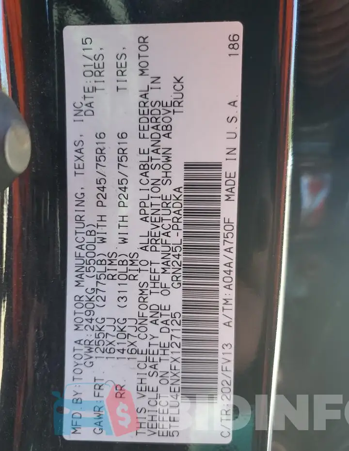 5TFLU4ENXFX127125 Photo# 13