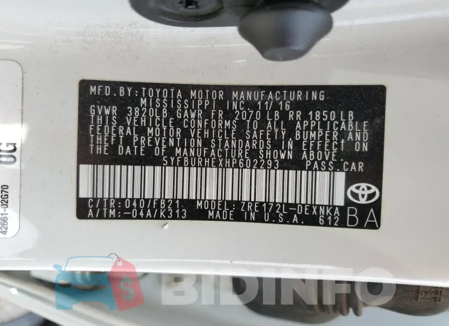 5YFBURHEXHP602293 Photo# 13