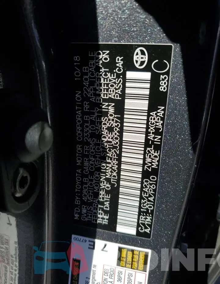 JTDKARFP2J3099371 Photo# 12