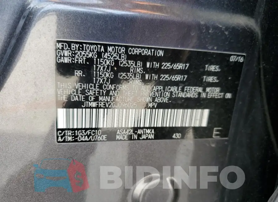 JTMWFREV2GJ096025 Photo# 14