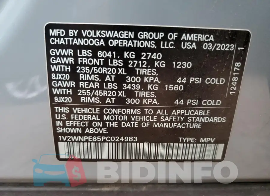 1V2WNPE85PC024983 Photo# 13
