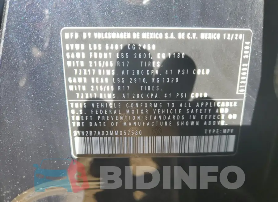 3VV2B7AX3MM057580 Photo# 13