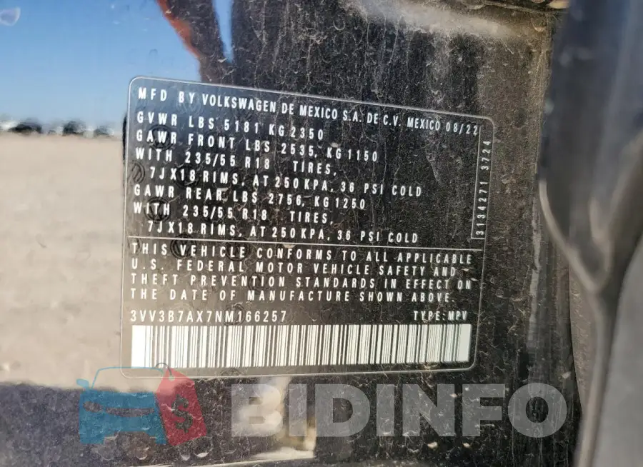 3VV3B7AX7NM166257 Photo# 13