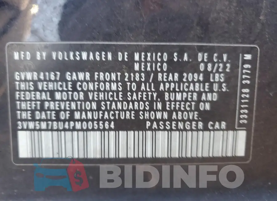 3VW5M7BU4PM005564 Photo# 12