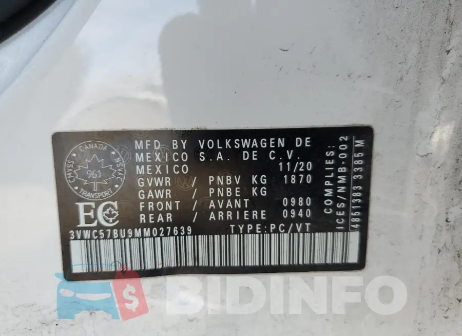 3VWC57BU9MM027639 Photo# 12