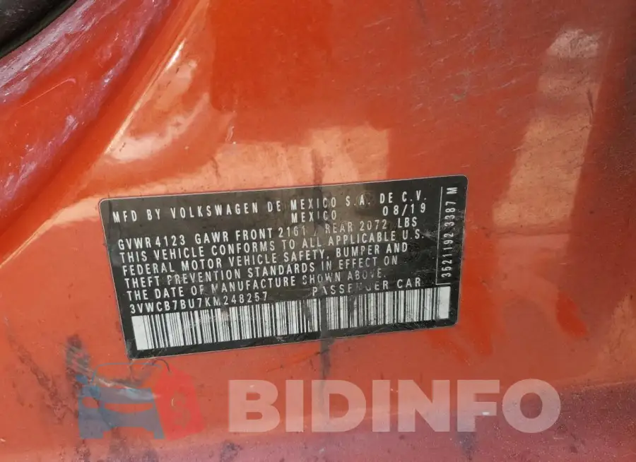 3VWCB7BU7KM248257 Photo# 12