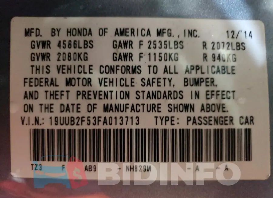 19UUB2F53FA013713 Photo# 12