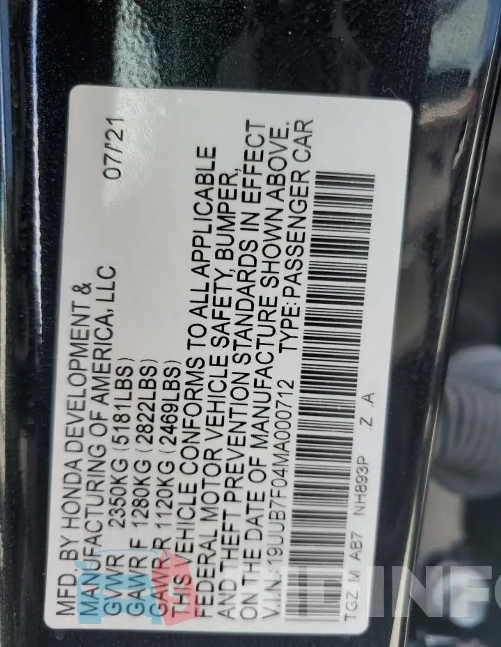 19UUB7F04MA000712 Photo# 12