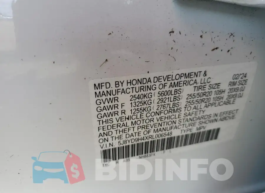5J8YD9H4XRL006548 Photo# 14