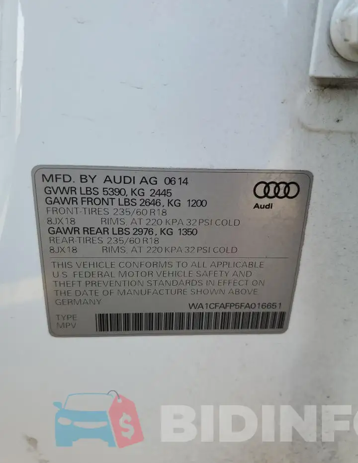 WA1CFAFP5FA016651 Photo# 13