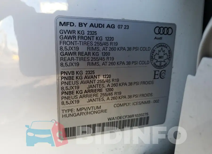 WA1DECF36R1020275 Photo# 12