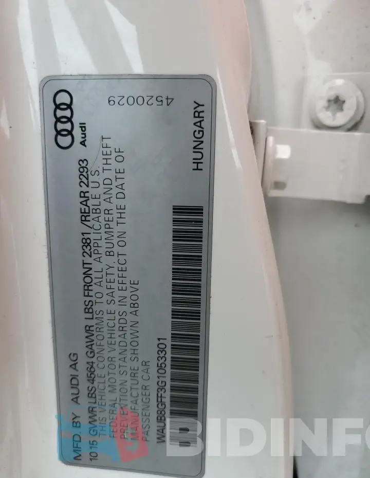 WAUB8GFF3G1053301 Photo# 13