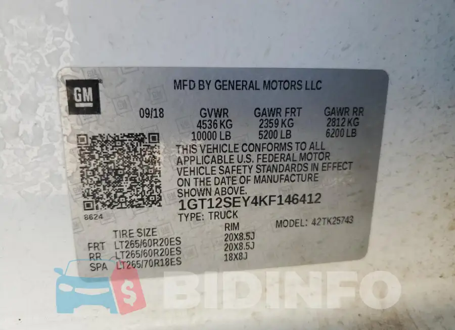 1GT12SEY4KF146412 Photo# 12