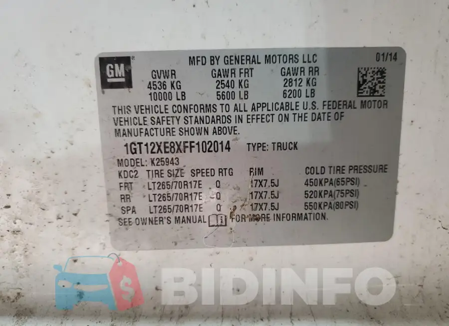1GT12XE8XFF102014 Photo# 12