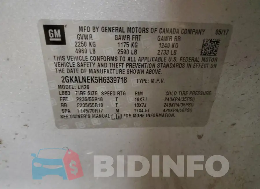 2GKALNEK5H6339718 Photo# 14