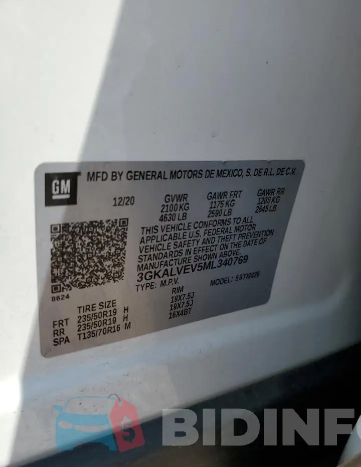 3GKALVEV5ML340769 Photo# 14