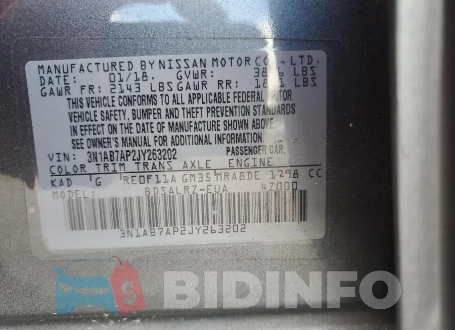 3N1AB7AP2JY263202 Photo# 12