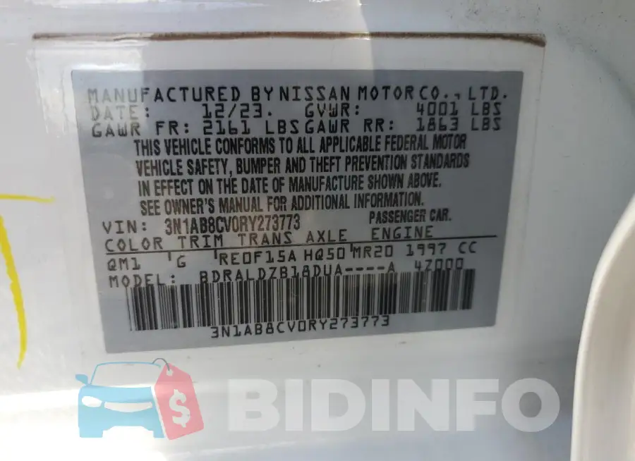 3N1AB8CV0RY273773 Photo# 12