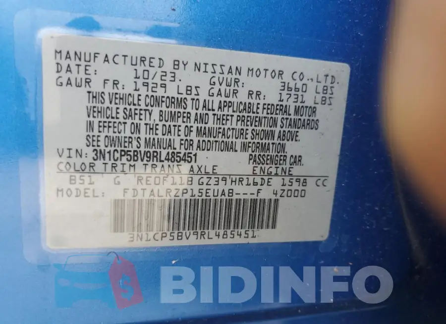 3N1CP5BV9RL485451 Photo# 14