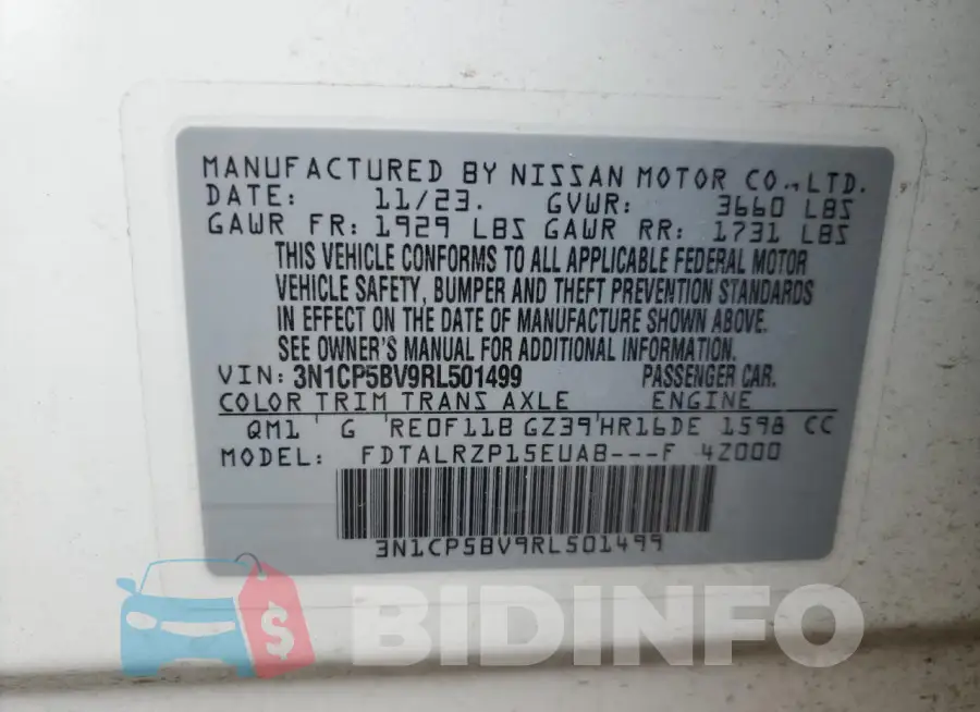 3N1CP5BV9RL501499 Photo# 12
