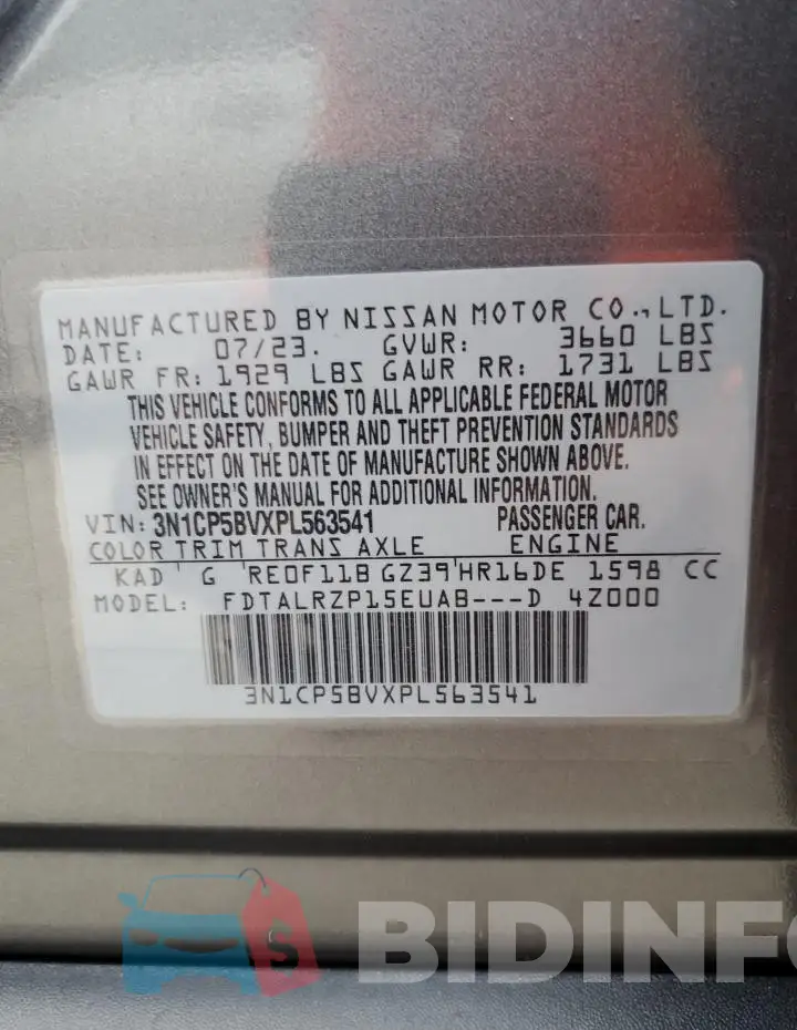 3N1CP5BVXPL563541 Photo# 14