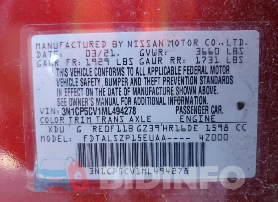 3N1CP5CV1ML494278 Photo# 13
