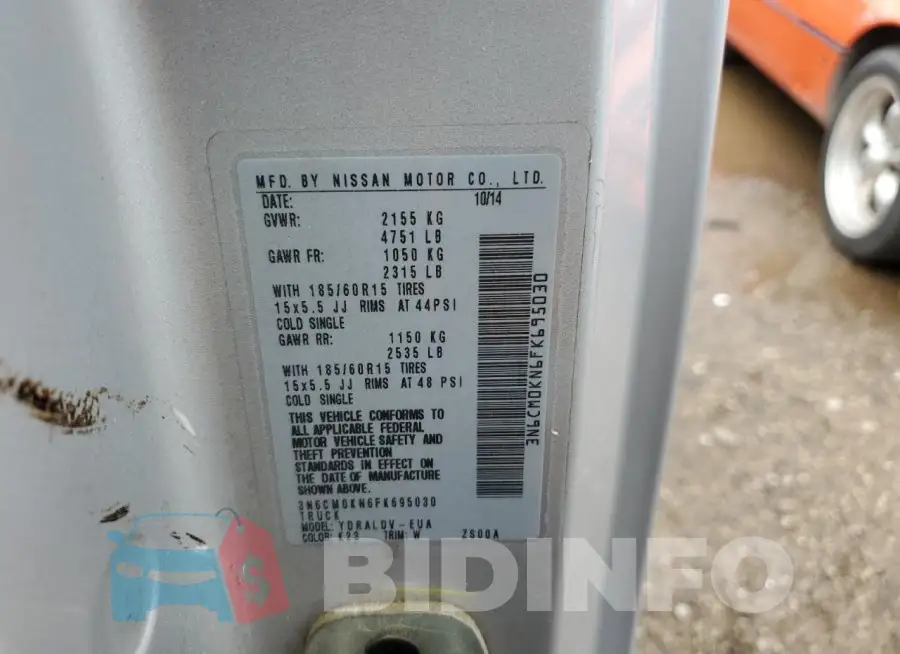 3N6CM0KN6FK695030 Photo# 13