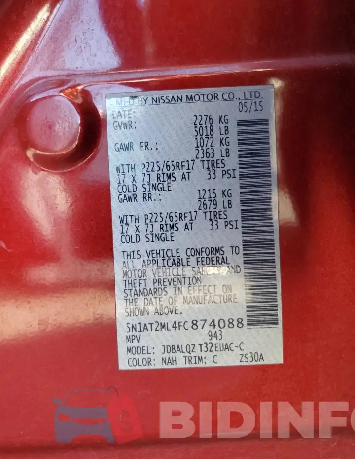 5N1AT2ML4FC874088 Photo# 12