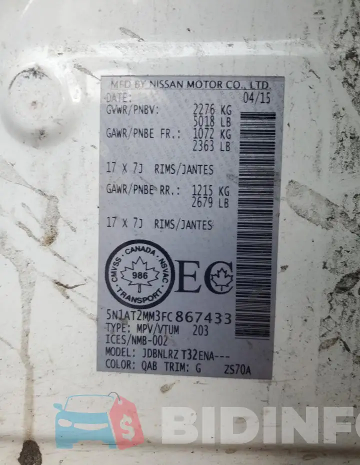 5N1AT2MM3FC867433 Photo# 13