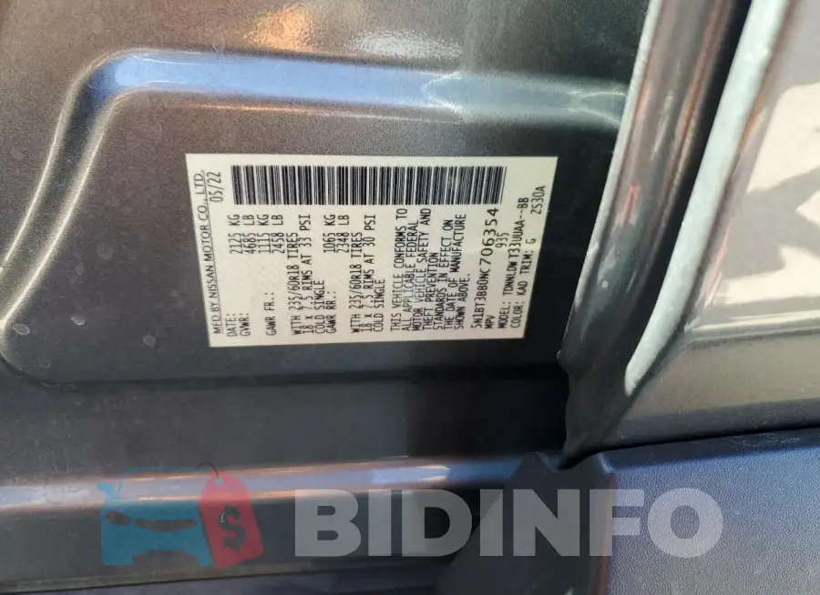 5N1BT3BB0NC706354 Photo# 12