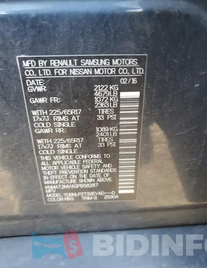 KNMAT2MV4GP658287 Photo# 13