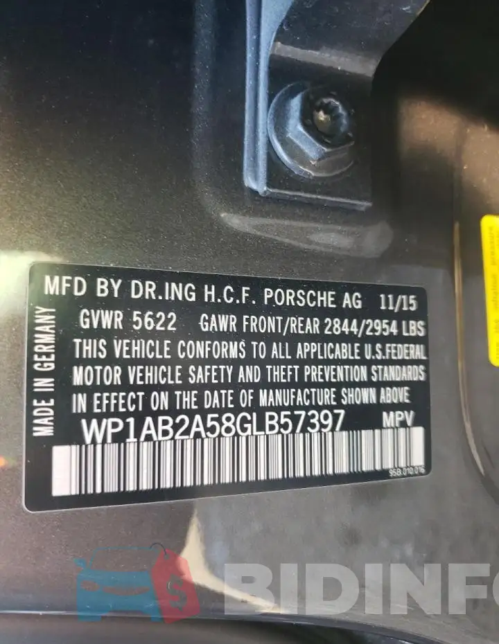 WP1AB2A58GLB57397 Photo# 10