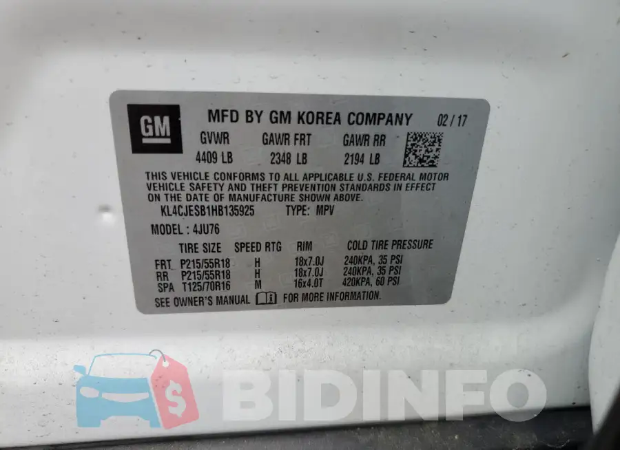 KL4CJESB1HB135925 Photo# 13