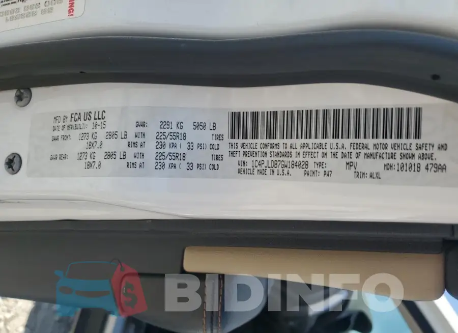 1C4PJLDB7GW184028 Photo# 14