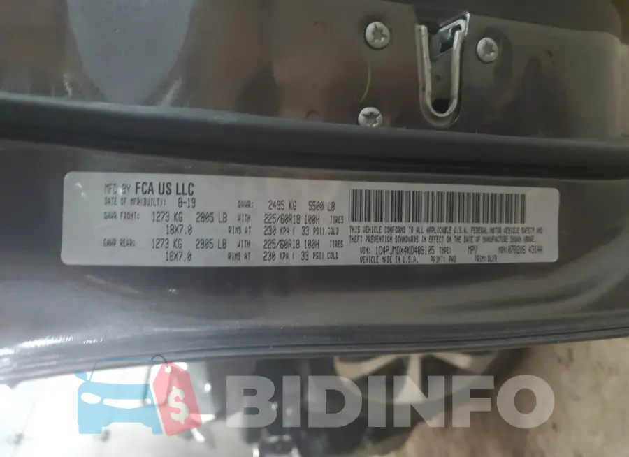 1C4PJMDX4KD489105 Photo# 13