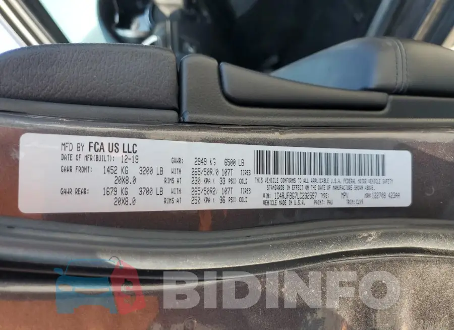1C4RJFBG7LC232597 Photo# 12