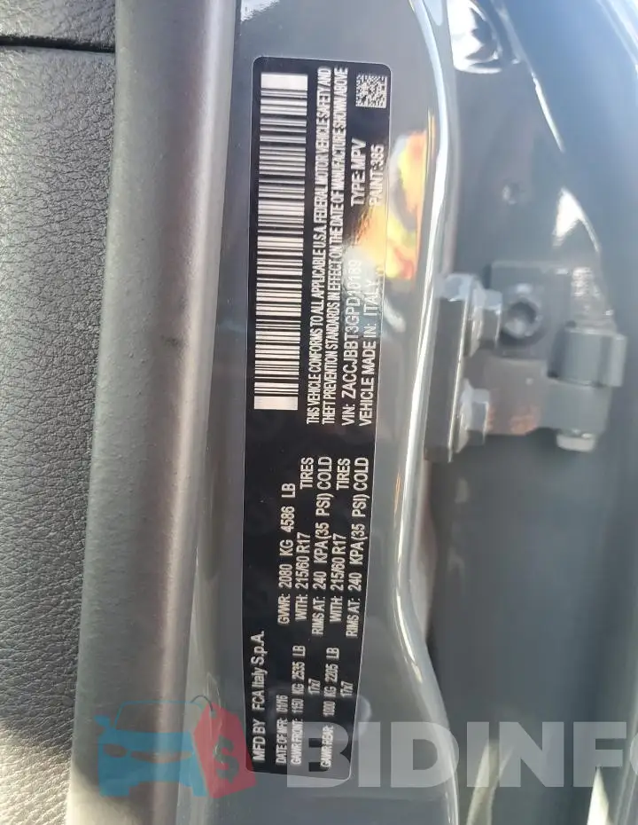 ZACCJBBT3GPD10189 Photo# 13