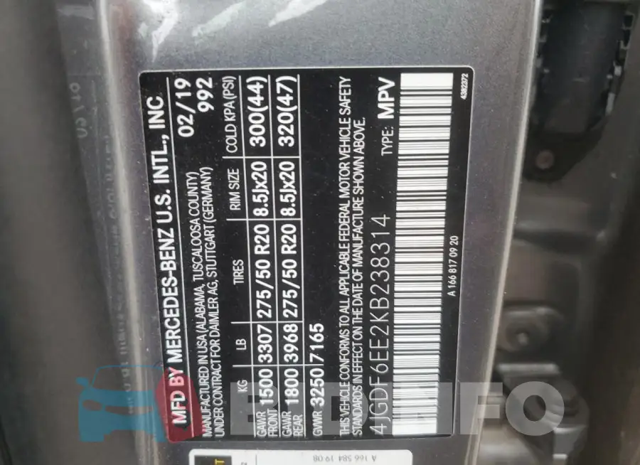 4JGDF6EE2KB238314 Photo# 13